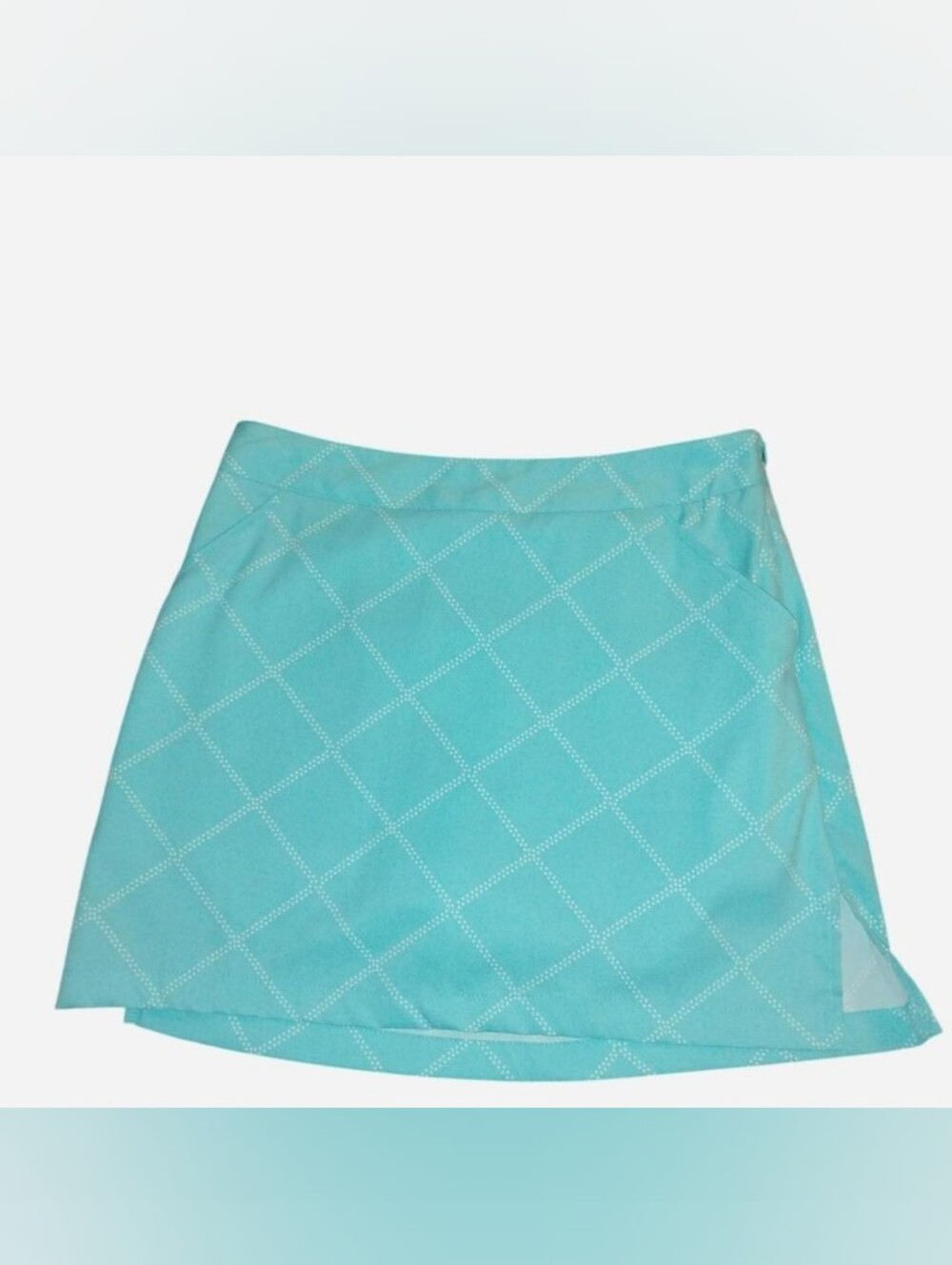 Coral Bay Golf Petite Aqua Blue Geometric Diamond Skort 6P